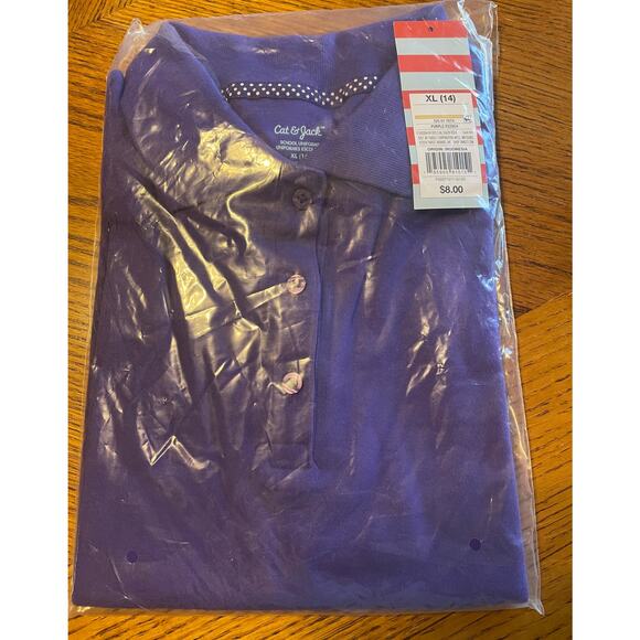 Cat & Jack Bundle Childs School Uniform Size XL (14) Bundle of 6 Purple Polos - Picture 3 of 3